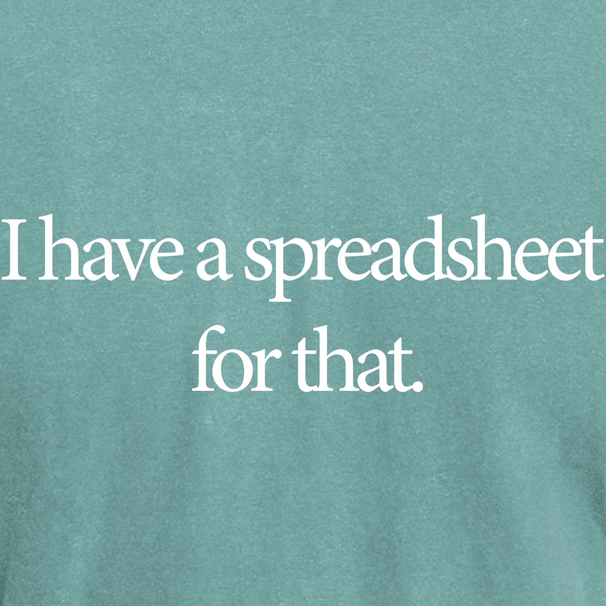 Spreadsheet Lg Wht T-Shirt for Men | Comfort Colors Cotton Shirt | Casual Wear, Office & Geek Gift