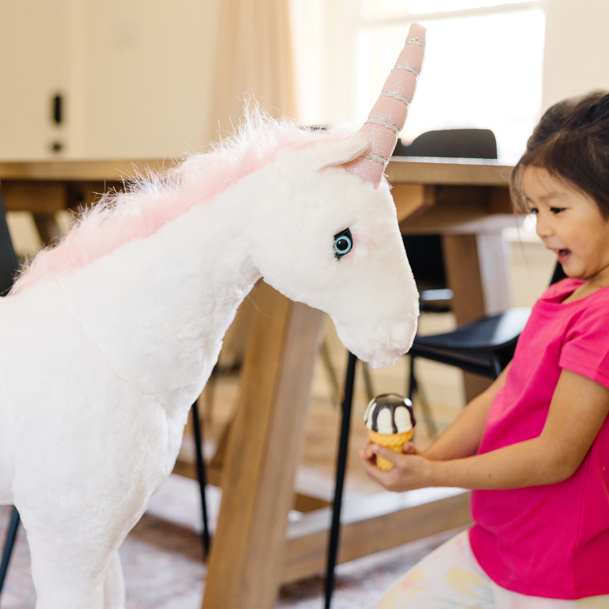 Realistic Unicorn Plush Stuffed Animal - Soft Cuddly Toy for Kids, Girls & Boys - Perfect for Birthday Gifts, Nursery Decor & Fantasy Playtime