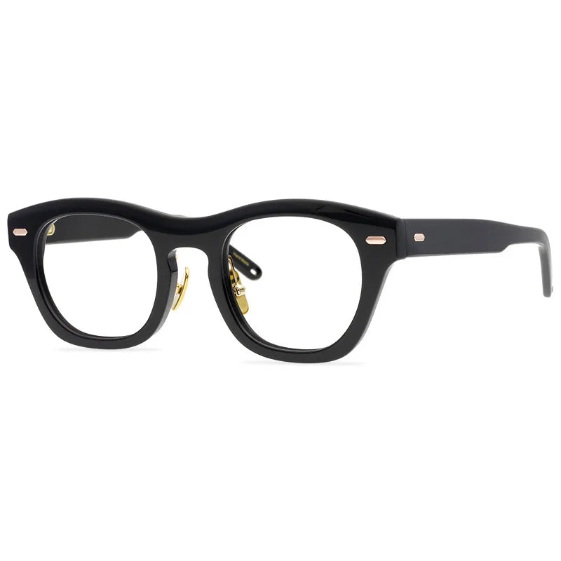 Stylish Unisex Black Acetate Square Eyeglasses Frame 9558 - Perfect for Work, Reading & Fashion Accessories