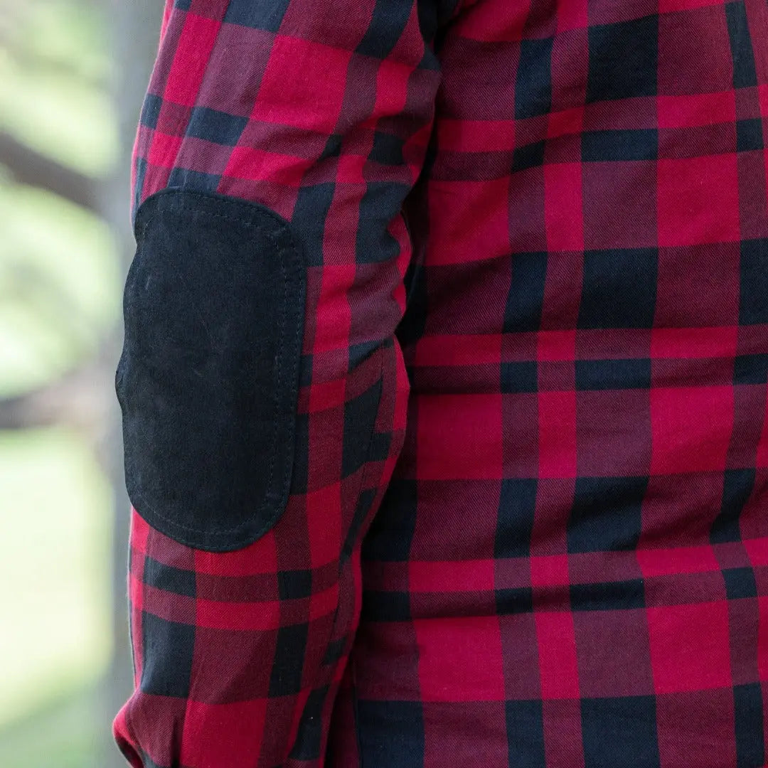 Men's Armored Flannel Biker Shirt - Heavy Duty Motorcycle Riding Jacket with CE Armor Protection | Perfect for Harley Davidson & Cruiser Riders - Street & Off-Road Safety Gear