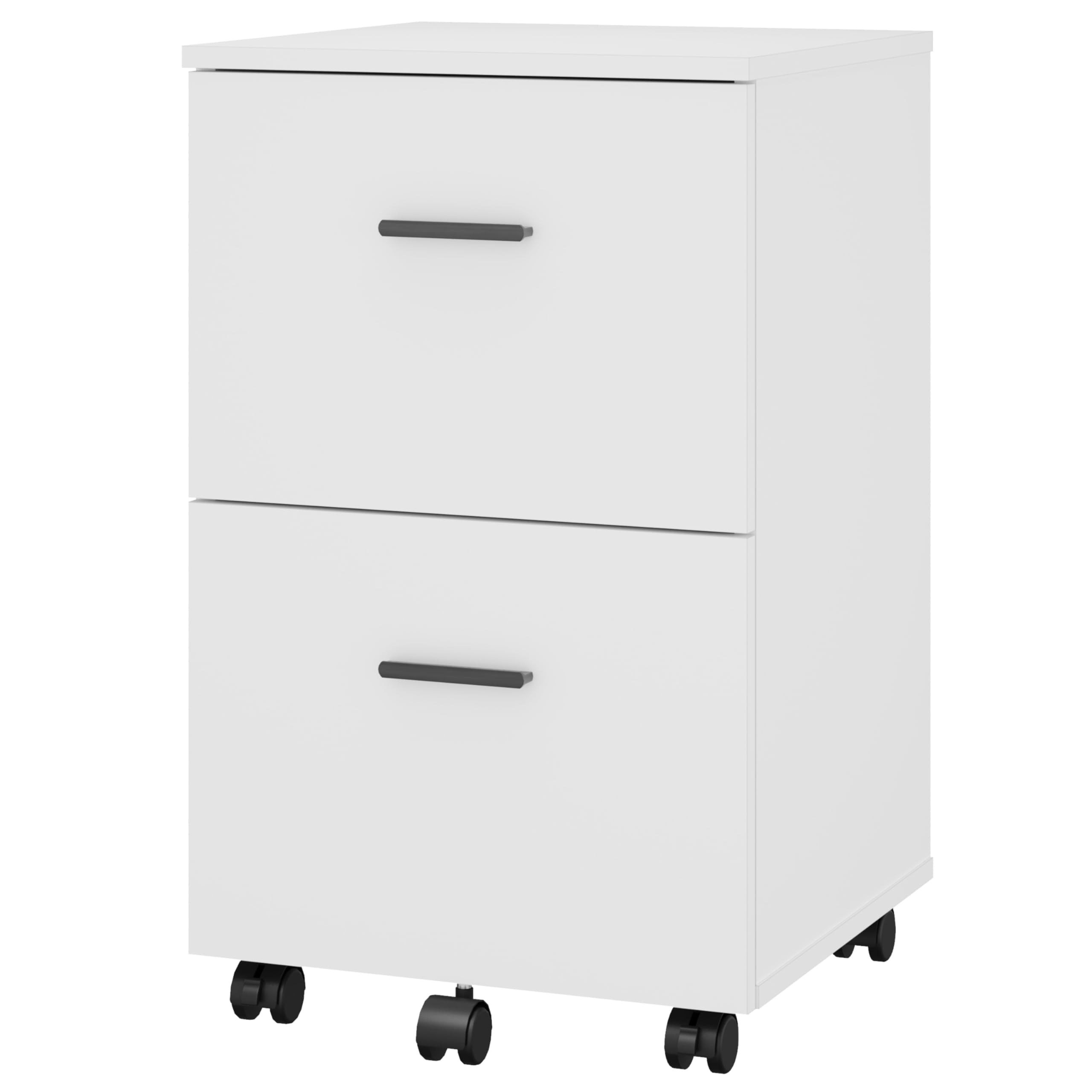Panana 2-Drawer Wooden Mobile File Cabinet with Wheels - Rolling Storage Organizer for Letter & A4 Files - Home Office Desk Organizer (White) | Perfect for Small Spaces, Office Storage & Document Organization