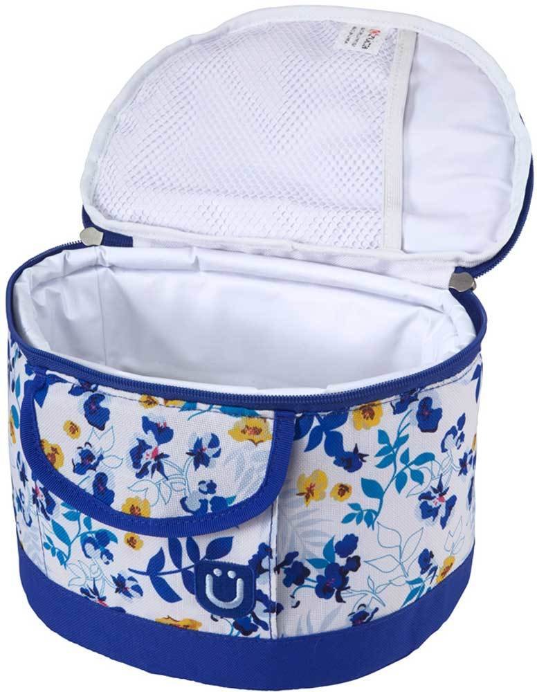ZUCA Sport Bag - Boho Floral Gym Bag with Removable Seat Cover & Free Lunchbox (Blue Frame) - Perfect for Yoga, Dance Class & Travel Accessories