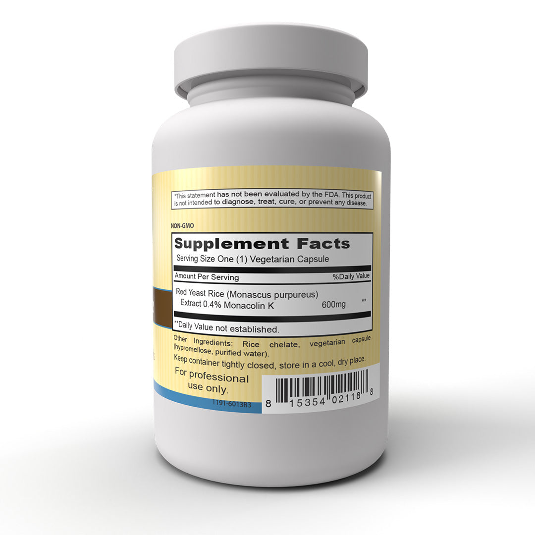 Red Yeast Rice Supplement 120 Vegetarian Capsules - Supports Healthy Cholesterol & Triglyceride Levels* - Perfect for Heart Health & Daily Wellness Routine