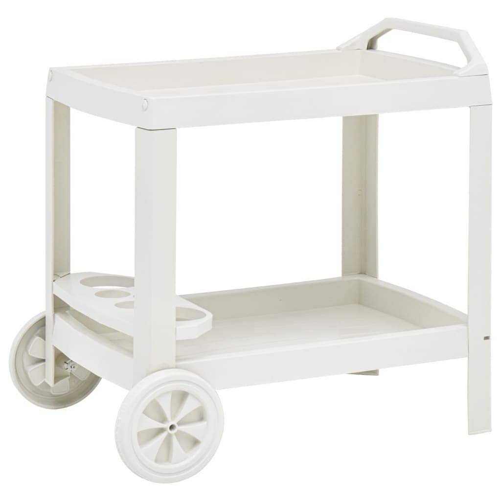 vidaXL White Plastic Beverage Cart - 27.2