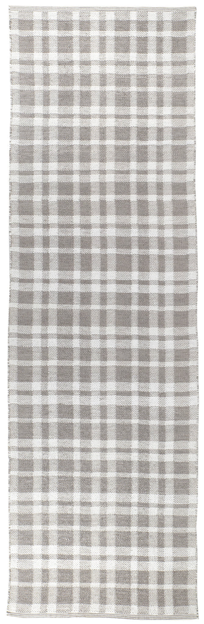 Handwoven Tattersall Indoor/Outdoor Area Rug - Soft Grey Bohemian Style for Living Room, Patio & Bedroom Decor