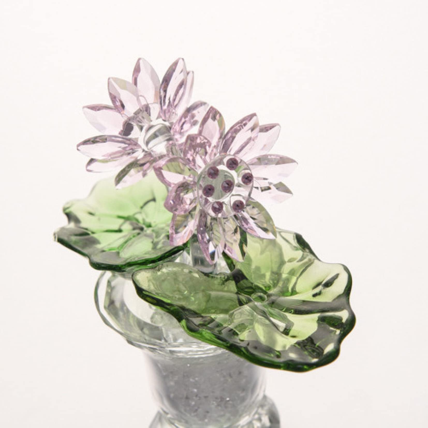 AERICKON Crystal Lotus Flower Figurine - Mini Glass Paperweight for Feng Shui, Home Decor, Wedding Centerpiece, Car Ornament & Gift Idea (Perfect for Office Desk, Meditation Space & Spiritual Decor)