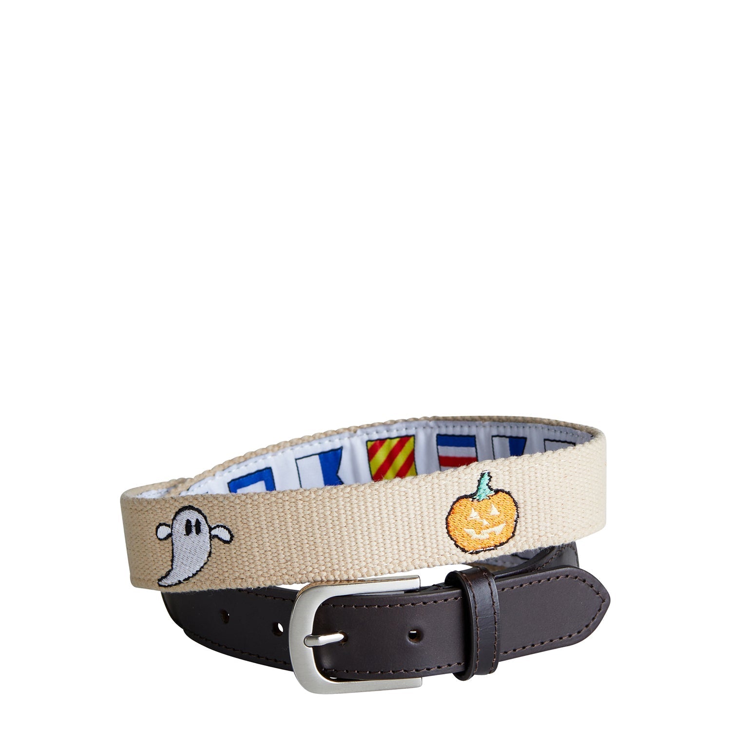 Bowsprit Belt Tan with Jack O'Lantern and Ghost - Halloween Costume Accessory for Pirate, Steampunk, and Gothic Outfits