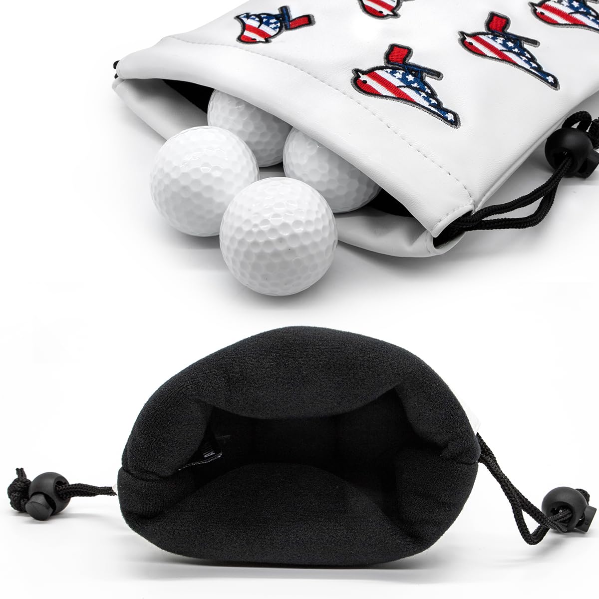 Premium Leather Golf Valuables Pouch with Drawstring Closure - Portable Golf Tee & Ball Organizer - Ideal for Golf Course, Travel & Sports Accessories Storage