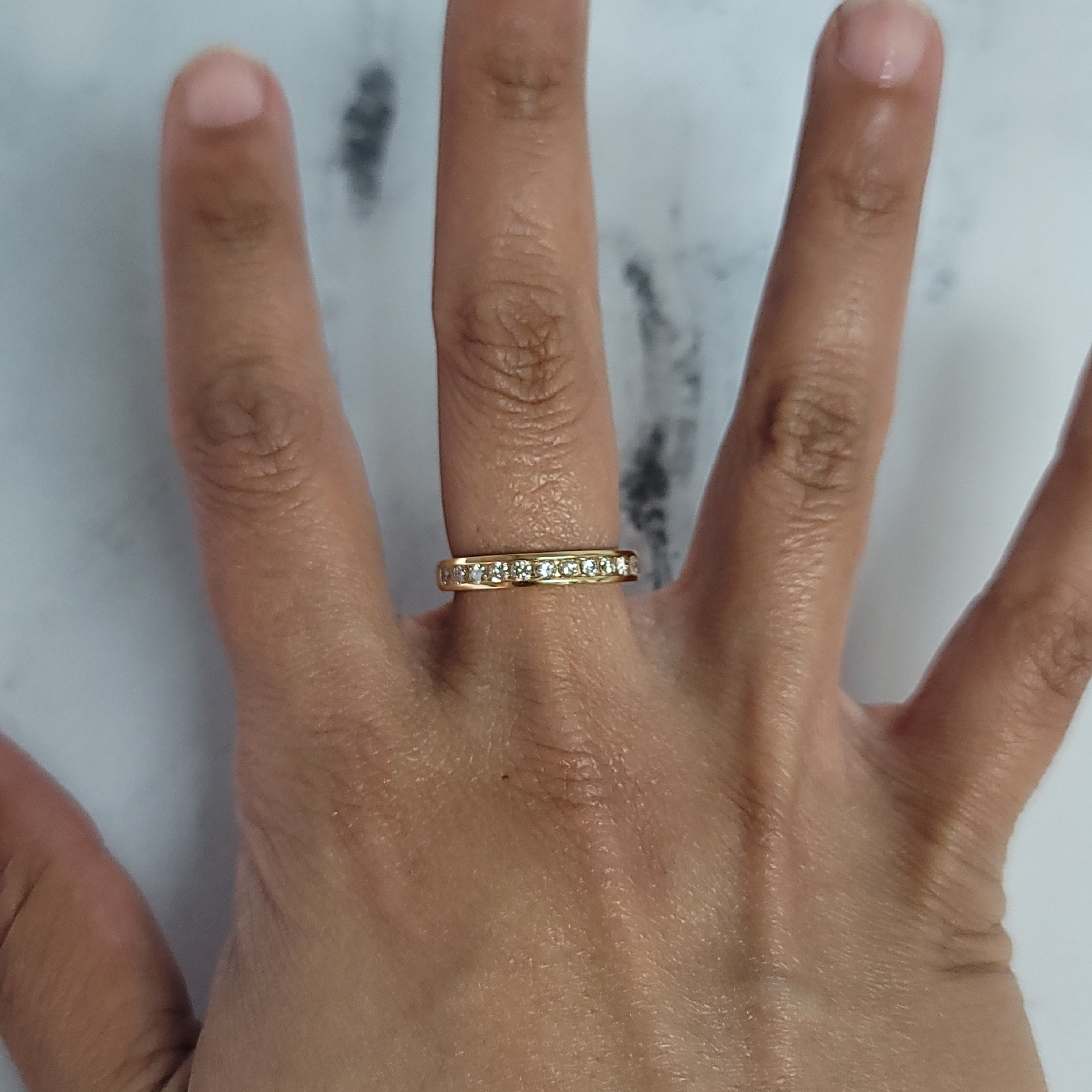 3MM Channel Set Diamond Wedding Band for Women - Elegant 14K White Gold Bridal Ring for Engagement, Anniversary & Special Occasions