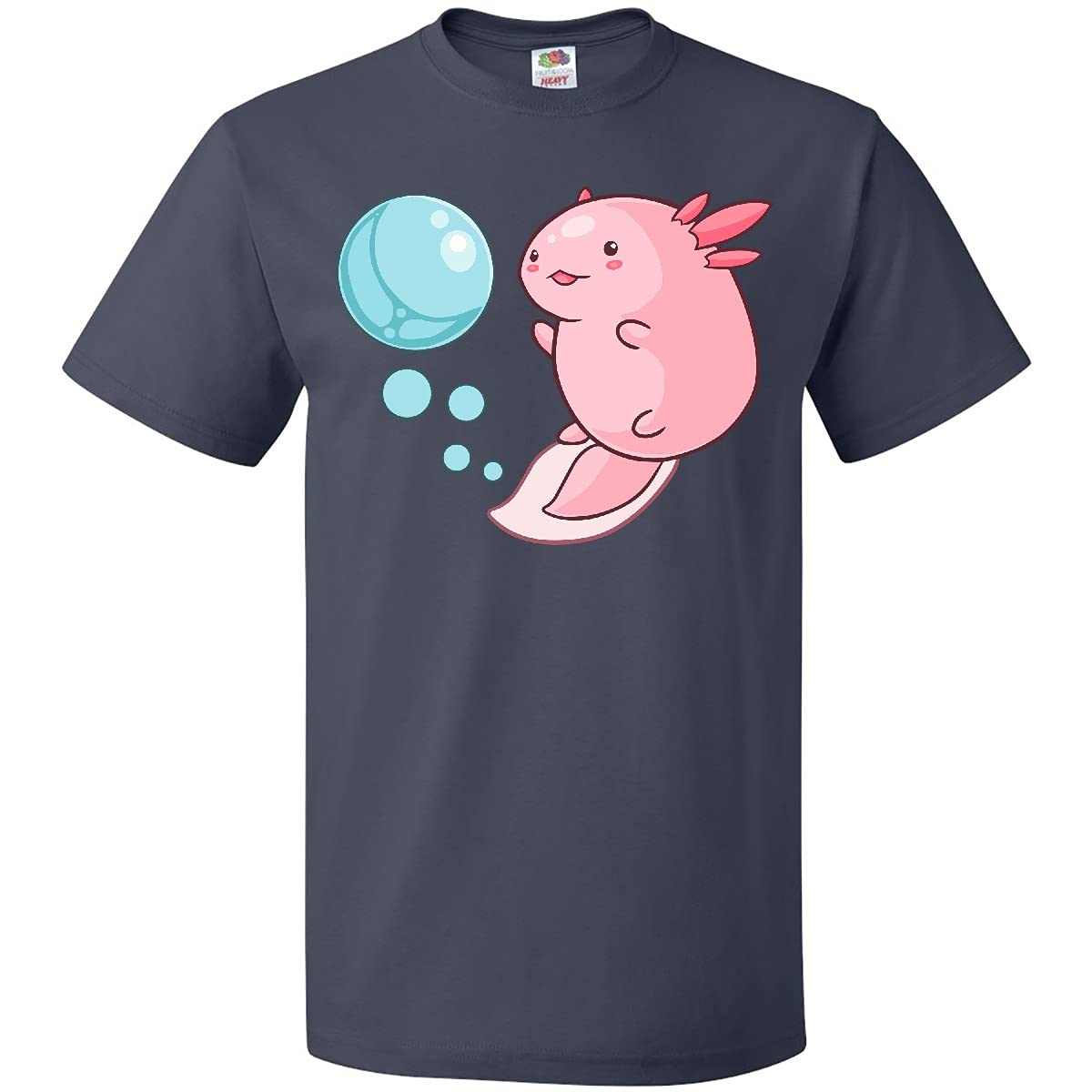 Cute Axolotl and Bubbles Heart T-Shirt | Trendy Animal Graphic Tee for Women & Men | Perfect for Casual Wear, Gifts & Animal Lovers