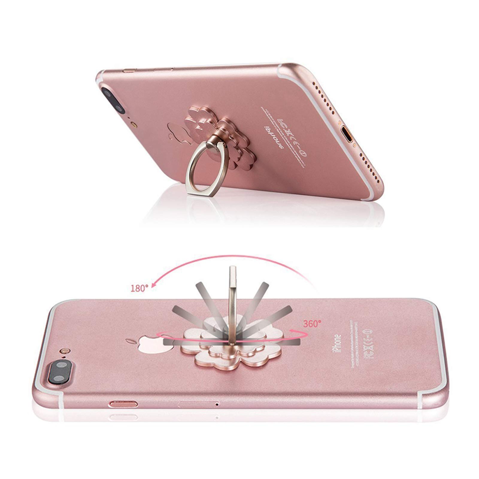 360° Rotating Phone Ring Stand - Compatible with iPhone & Samsung for Hands-Free Viewing
