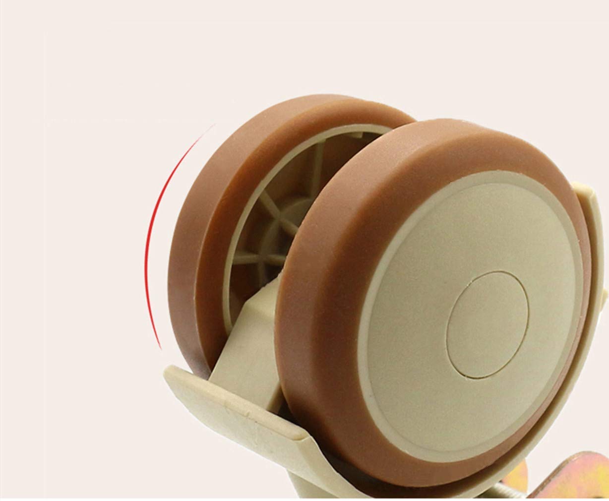 4 x 2 Inch Heavy Duty Rubber Swivel Caster Wheels with Brake - 100kg Load Capacity, Quiet Double Wheel Design, U Bracket Mount - Perfect for Cribs, Furniture, Desks, and Office Chairs (Color: 20mm/0.8 Inches) - Ideal for Nursery, Home Office, and Commercial Use