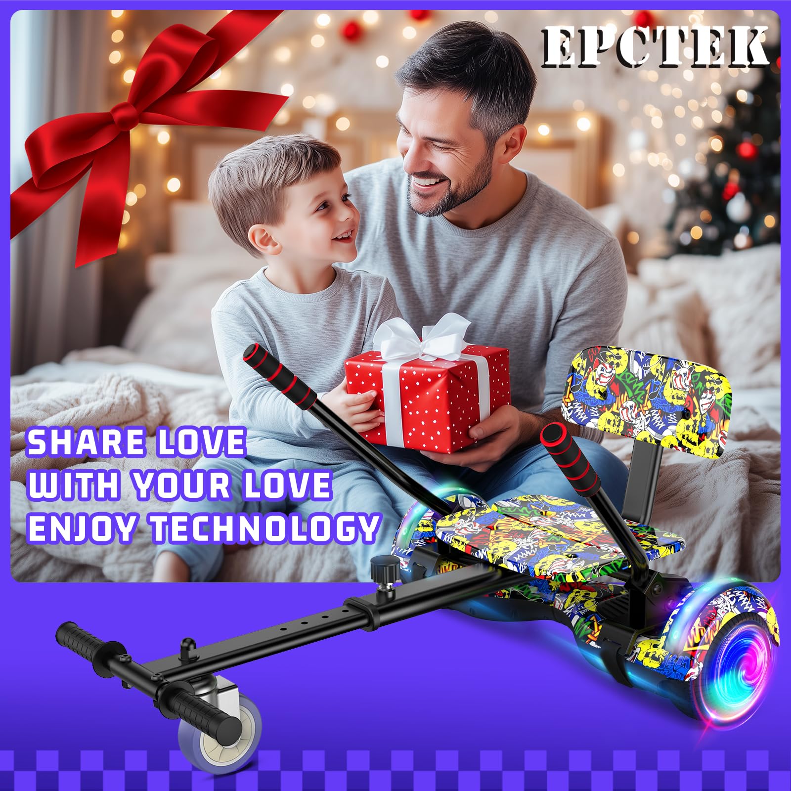 Kids' Adjustable Scooter Seat Attachment with Bluetooth & Colorful LED Lights - Universal Fit for All Ages - Perfect for Commuting, Playground Fun & Outdoor Adventures