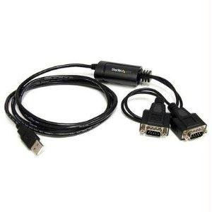 STARTECH 2 Port FTDI USB to RS232 Serial Adapter Cable with Retention - Connect Legacy Devices to Modern Computers for Industrial Automation, POS Systems & Data Transfer