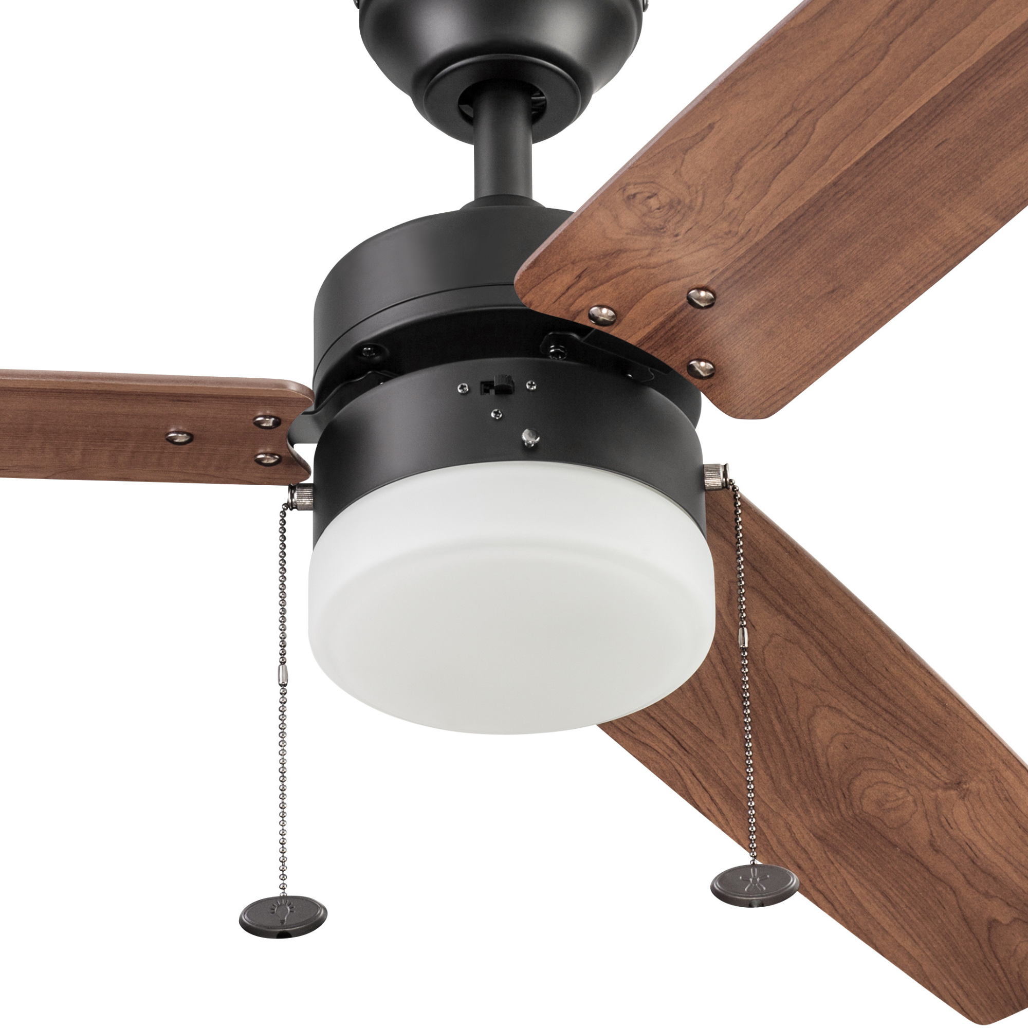 48 Inch Bronze Ceiling Fan with Pull Chain - Energy Efficient & Quiet - Perfect for Bedroom, Living Room, and Outdoor Patio