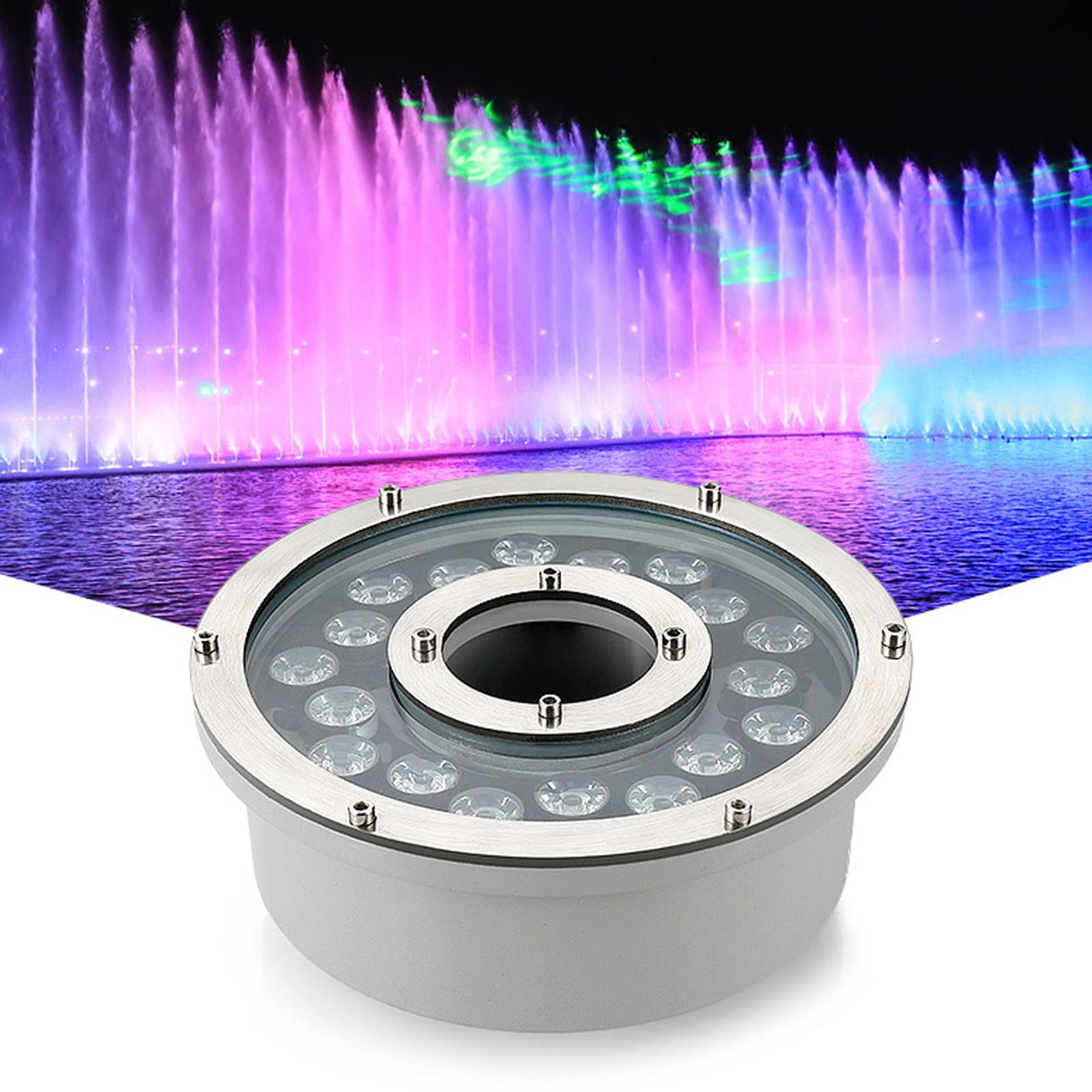**IP68 Waterproof Stainless Steel Submersible LED Lights - 12V/24V Embedded Floor & Pool Underwater Light for Outdoor, Garden, Pond, Fountain | Durable Landscape Lighting for Swimming Pools, Water Features & Decorative Use**