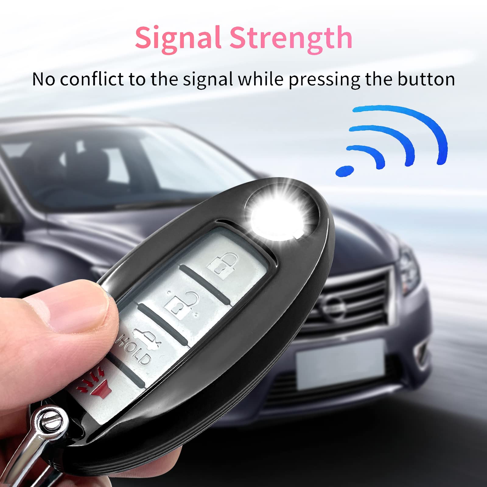 Premium TPU Key Case & Key Chain Set for Nissan/Infiniti - Compatible with Maxima, Qashqai, Pathfinder, Sylphy, QX60, Murano, FX50, Sunny (3/4/5 Buttons) - Durable Protection & Stylish Accessory for Car Keys - Perfect for Daily Use, Travel & Gift Giving