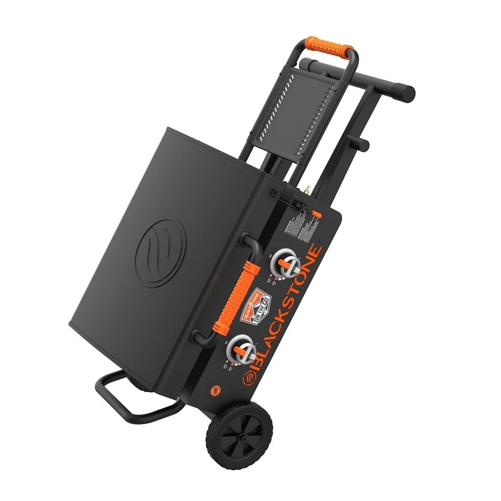 22 Inch Blackstone Griddle with Hood & Stand - Foldable Outdoor Flat Top Gas Grill - Portable Propane BBQ Grill with Accessories, Seasoning & Gloves - Perfect for Camping, Tailgating & Backyard Cooking