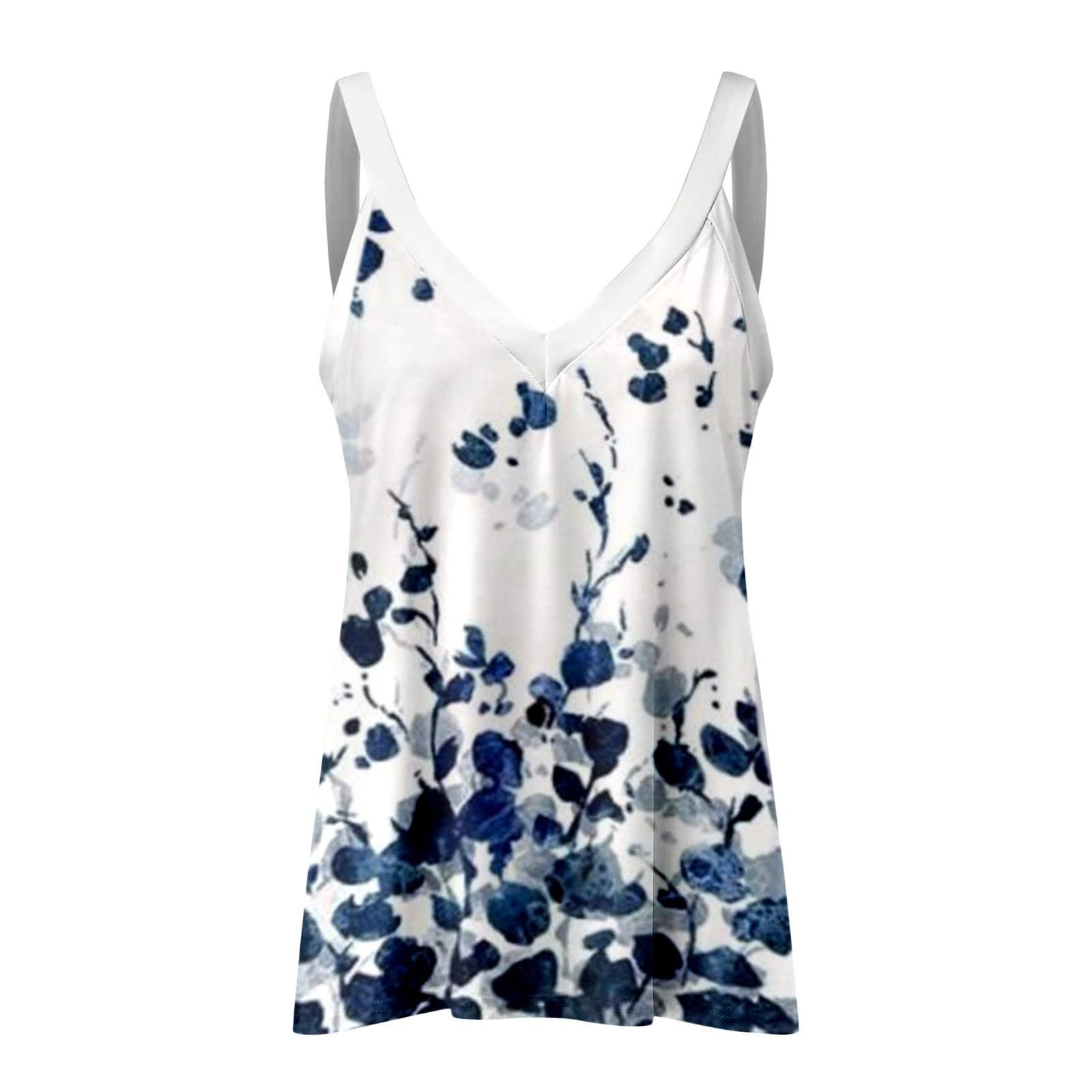 Trendy Women's V Neck Sleeveless Tank Tops - Summer Casual Cami Blouses & Tunic Tees - Perfect for Beach, Gym, and Everyday Wear