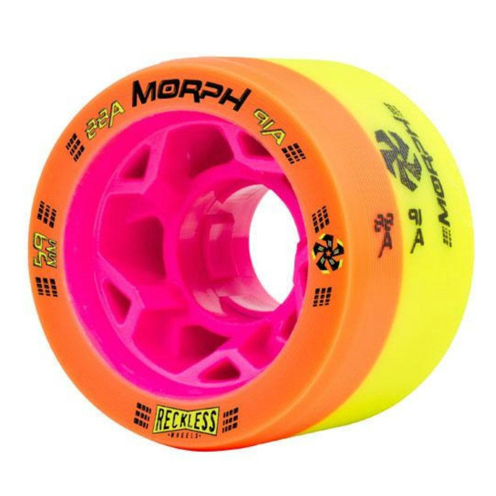 Reckless Morph 59mm Quad Wheels 4 Pack - High Performance Skateboard Wheels for Street & Park Skating - Perfect for Aggressive Skaters & Tricks
