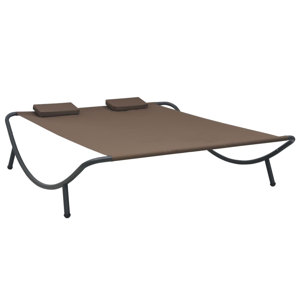 Outdoor Patio Lounge Bed with Soft Fabric - Brown - Perfect for Backyard, Poolside, and Garden Relaxation