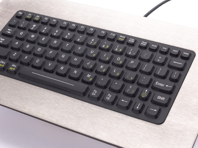 iKey Compact Backlit Industrial Keyboard - Stainless Steel Construction | Waterproof & Durable for Harsh Environments | Perfect for Manufacturing, Healthcare & Food Processing Facilities