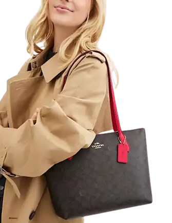 Coach Fiona Zip Tote Bag in Signature Canvas - Stylish & Durable Women's Handbag for Work, Travel & Everyday Use