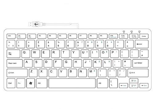 R-Go Compact Wired Keyboard - QWERTY UK Layout (White) | Ergonomic Design for Office, Gaming & Home Use
