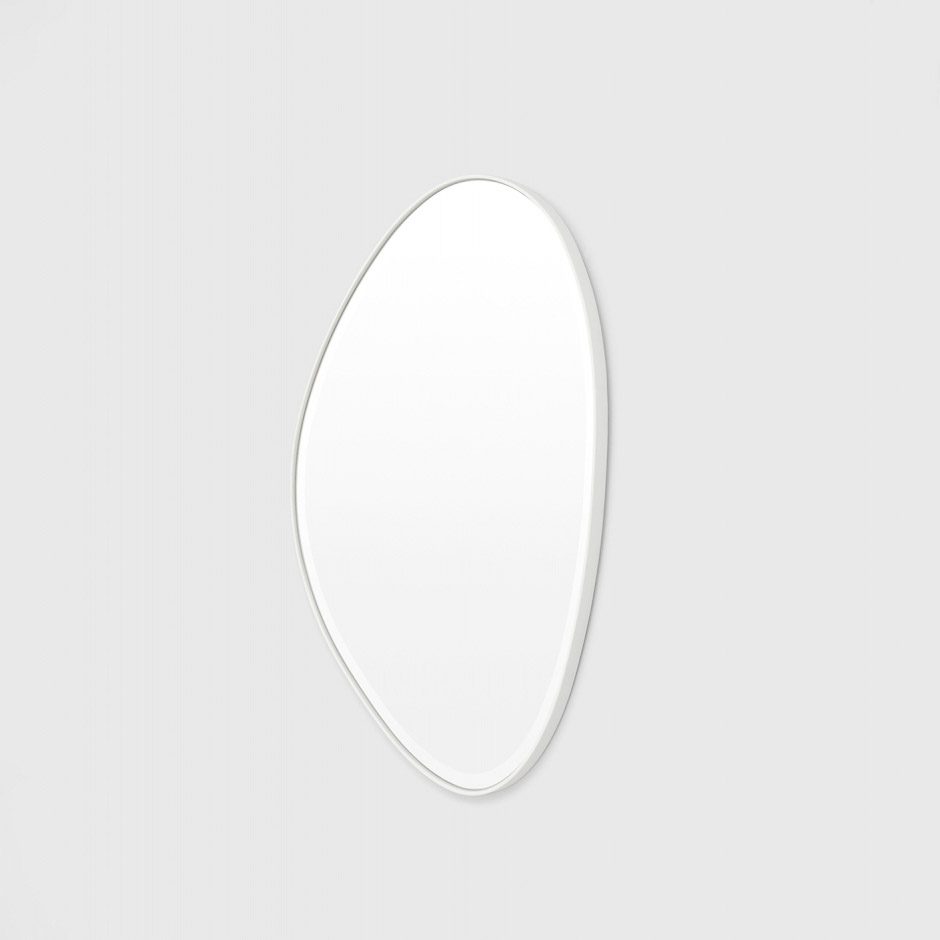 MIDDLE OF NOWHERE Pebble Mirror - Bright White 70x90cm Wall Mirror for Living Room, Bedroom & Bathroom Decor