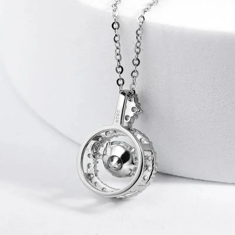 1.0 CT Moissanite Pendant Necklace for Women - S925 Sterling Silver Simulated Diamond Jewelry - Elegant Valentine's Day Gift for Her - Perfect for Anniversaries, Date Nights & Special Occasions