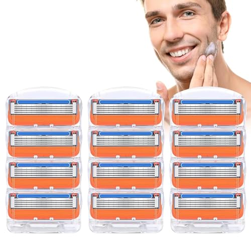 12-Pack Gillette Fusion 5 Razor Blade Refills - K3 Orange Version - Ultra Sharp Replacement Cartridges for Smooth Shaving - Perfect for Travel, Gym & Daily Grooming Routine