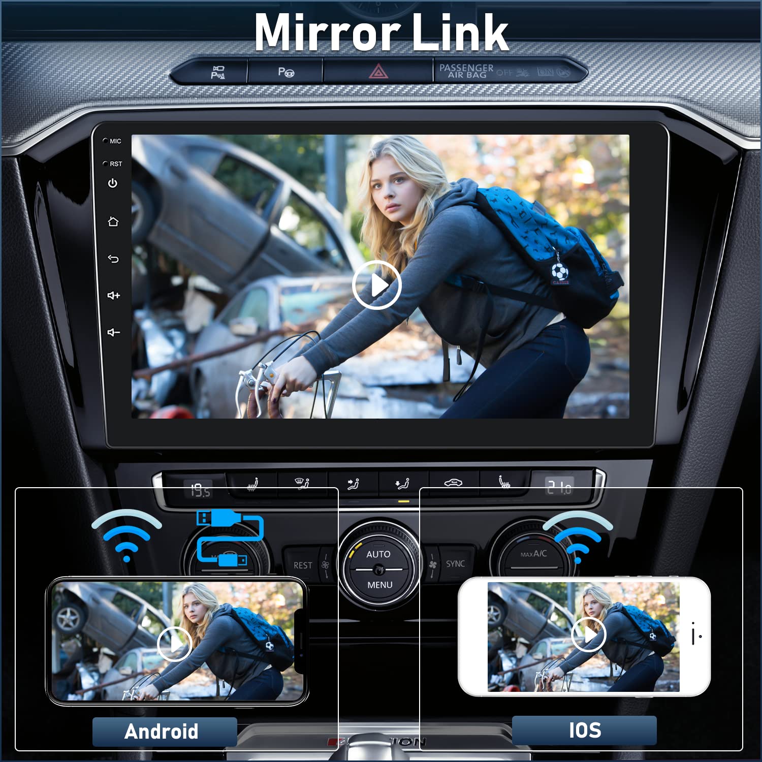 UNITOPSCI Android 13 10.1 Inch Touch Screen Car Stereo for Honda Odyssey 2005-2010 | Bluetooth GPS Navigation | Backup Camera | Mirror Link | FM WiFi USB | SWC MIC | Perfect for Road Trips & Daily Commutes