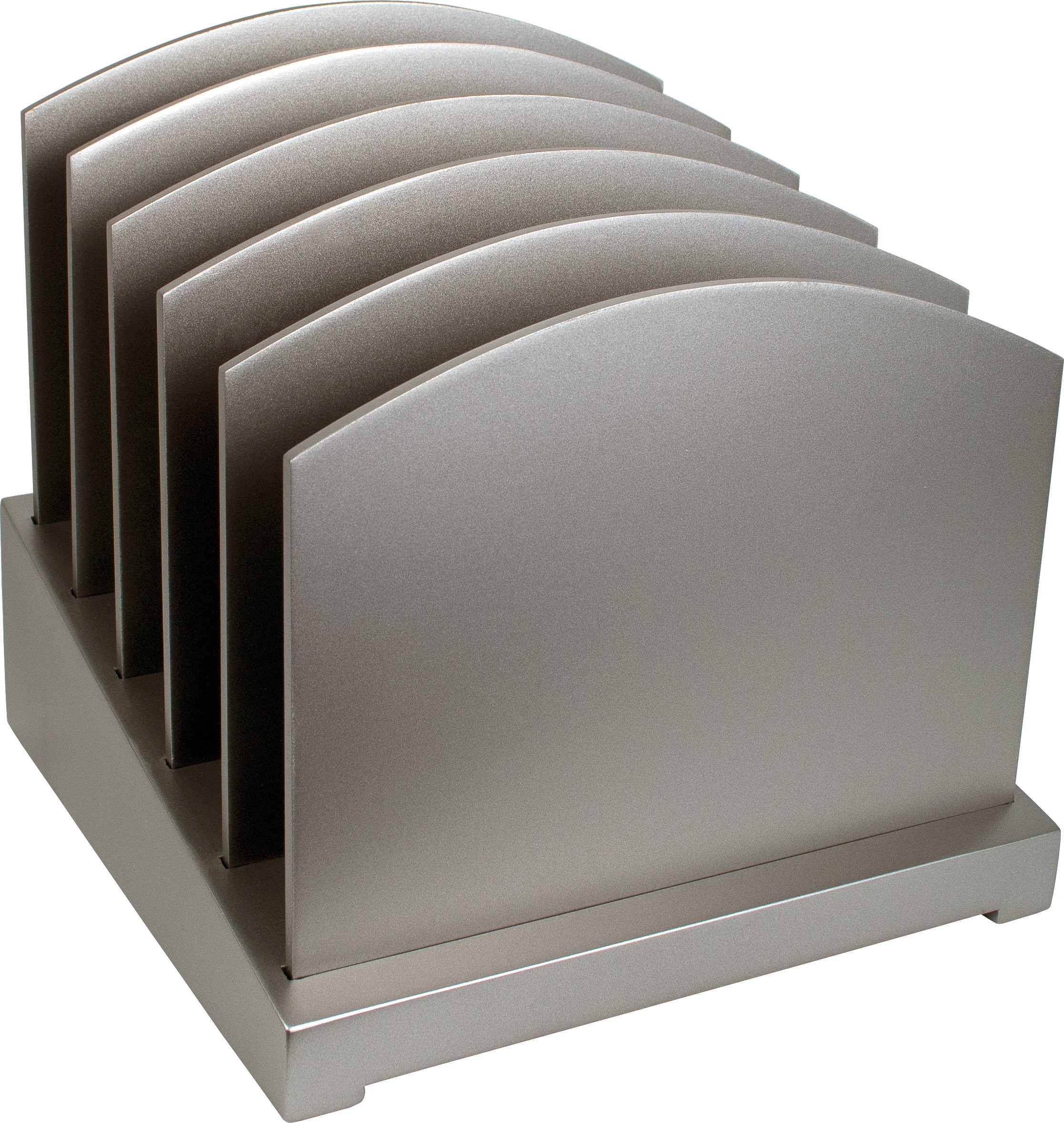Silver File Organizer - Wooden Desktop Document Holder for Office & Home | Perfect for Bills, Letters & Important Papers
