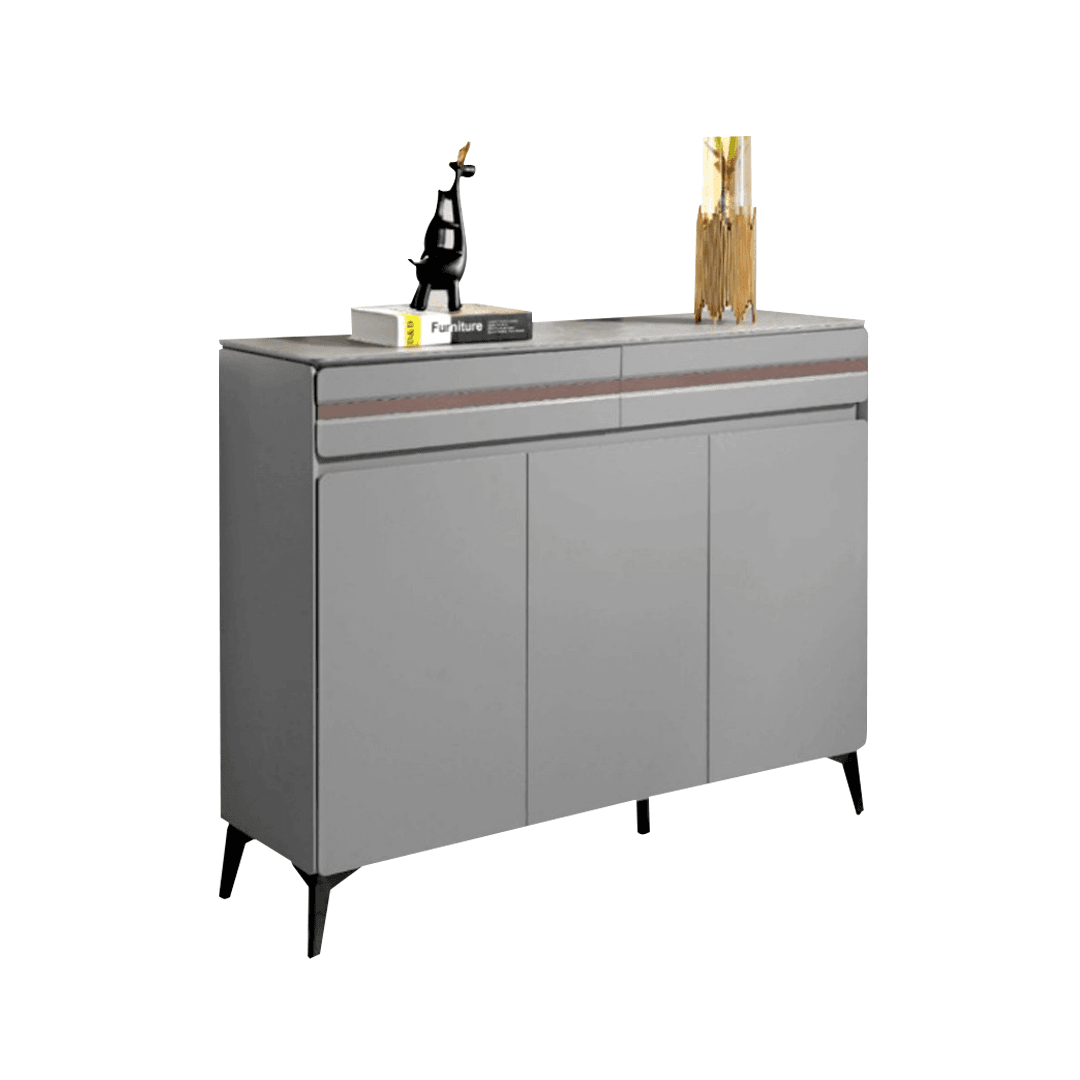 Evadne Grey 3-Door Shoe Storage Cabinet - Organize & Display Shoes for Entryway, Closet, or Bedroom - Space-Saving Shoe Rack for Home & Office