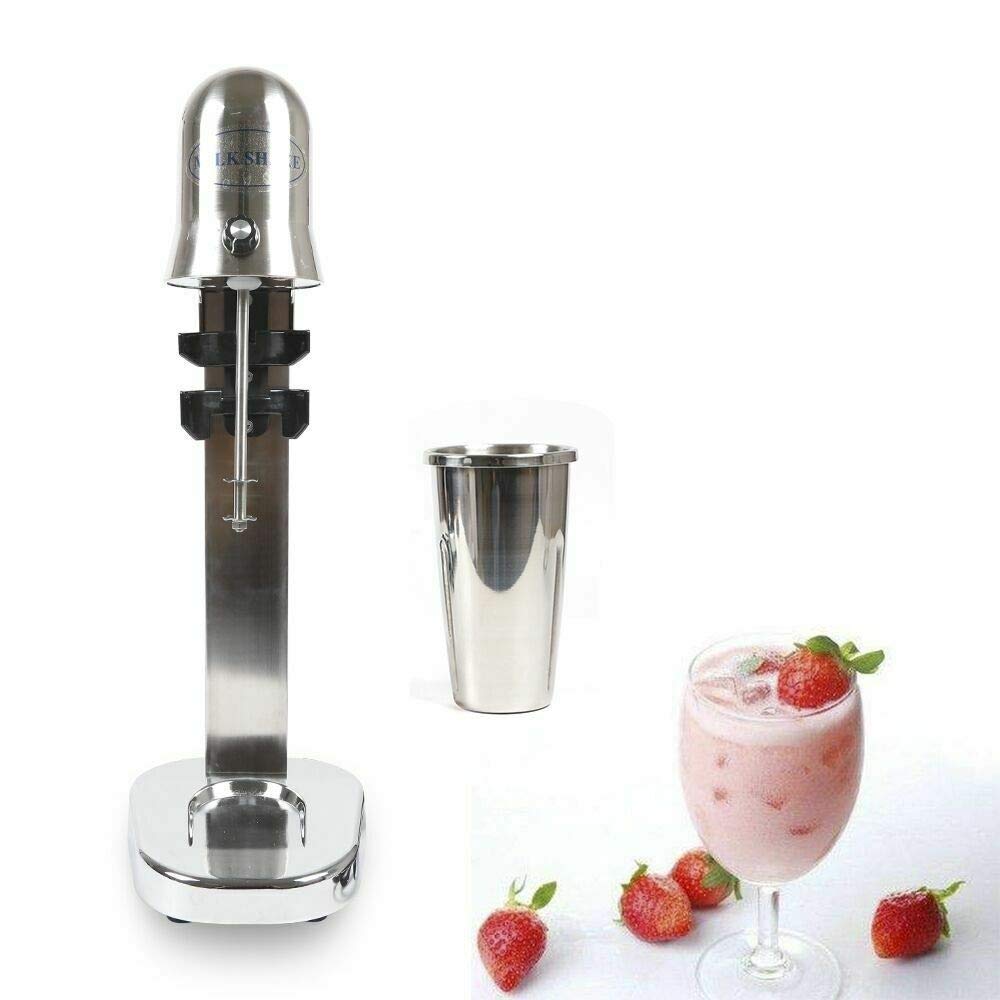 Professional 280W Stainless Steel Electric Milkshake Maker - Commercial & Home Drink Mixer with Cup (110V) - Perfect for Smoothies, Shakes & Frozen Drinks in Restaurants, Cafes or Home Kitchens