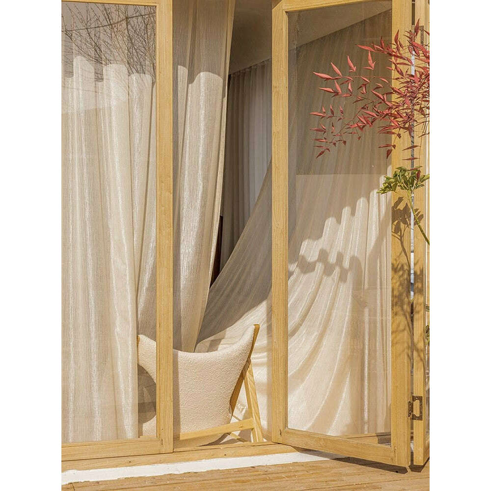 Annapolis Sheer Curtains with Subtle Gold Shimmer - Light Beige Window Drapes for Living Room & Bedroom | Elegant Semi-Transparent Voile Panels for Natural Light Filtering