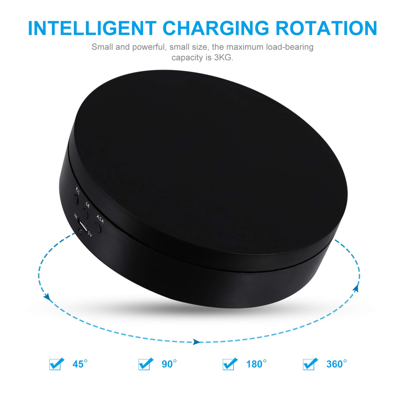 360° Automatic Rotating Display Stand - Electric Turntable for Jewelry, Cosmetics & Photography | ABS Swivel Base | Perfect for Product Showcase, Vanity Organizer & Ecommerce Visuals