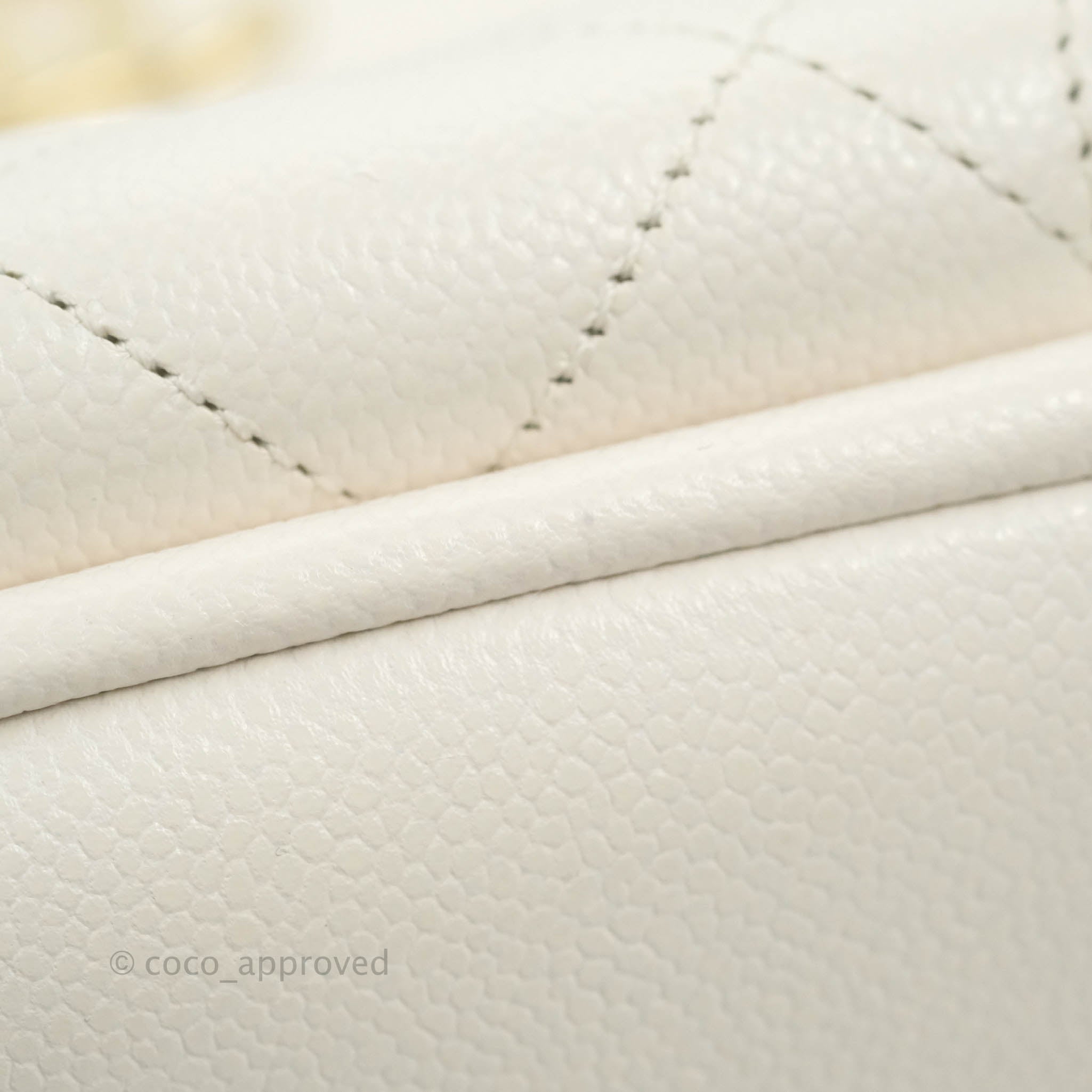 Chanel Business Affinity Drawstring Bucket Bag in White Caviar Leather with Gold Hardware - Perfect for Work, Travel & Everyday Luxury