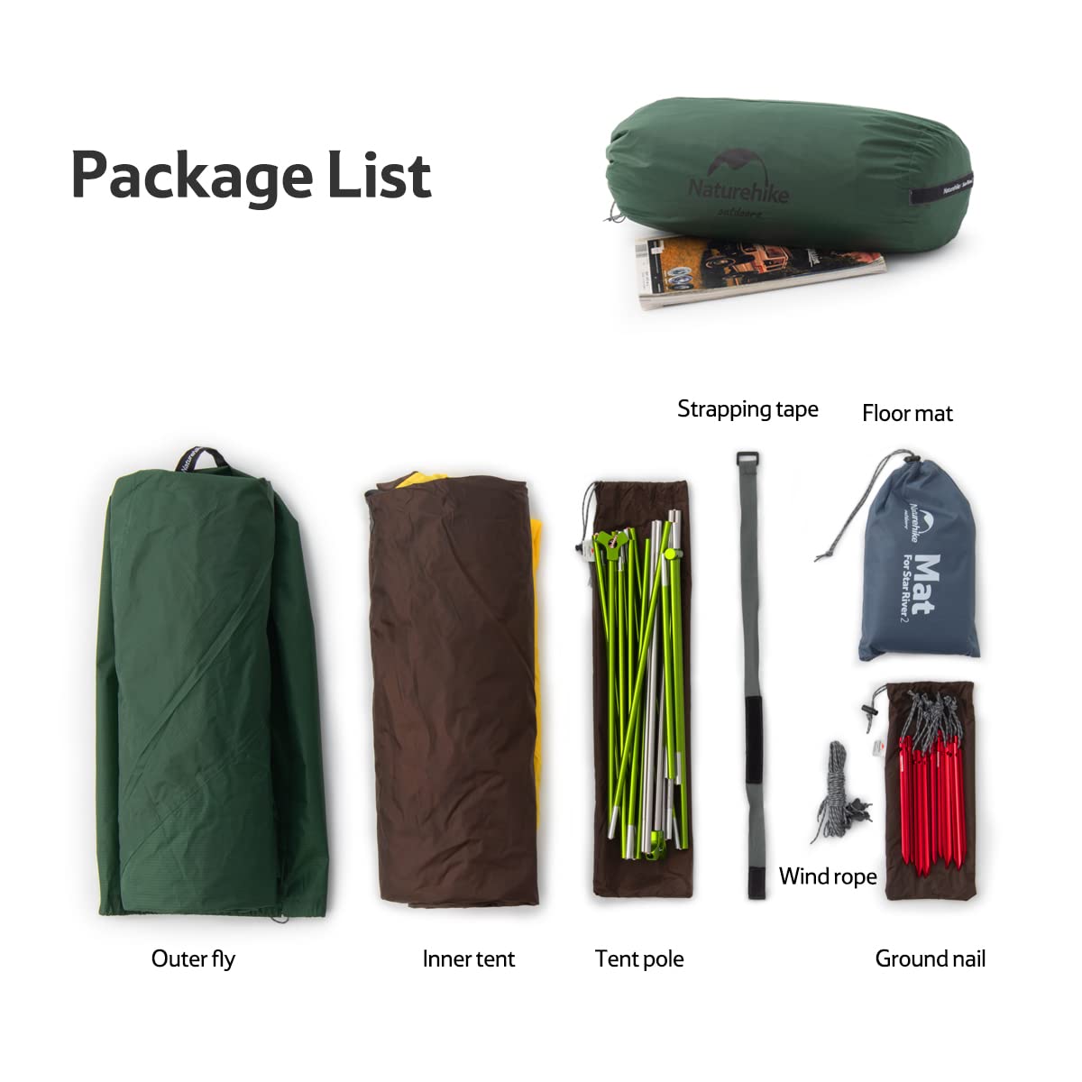 Naturehike Star River 2 Person Backpacking Tent - Ultralight Double Layer Camping Tent for Hiking, Cycling & Bikepacking - Waterproof & Windproof 2 Man Tent for Outdoor Adventures, Backpacking Trips & Wilderness Camping