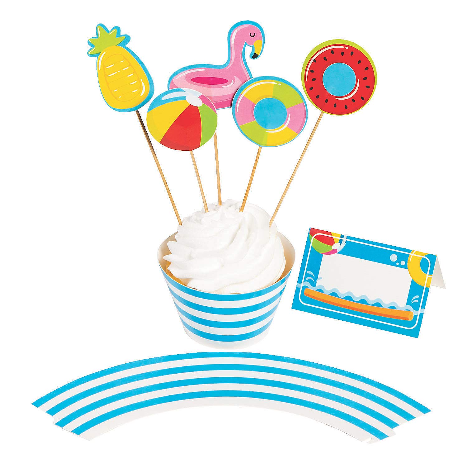 150-Piece Pool Party Dessert Decorating Kit - Fun Summer Party Supplies for Birthday, Baby Shower & Poolside Celebrations