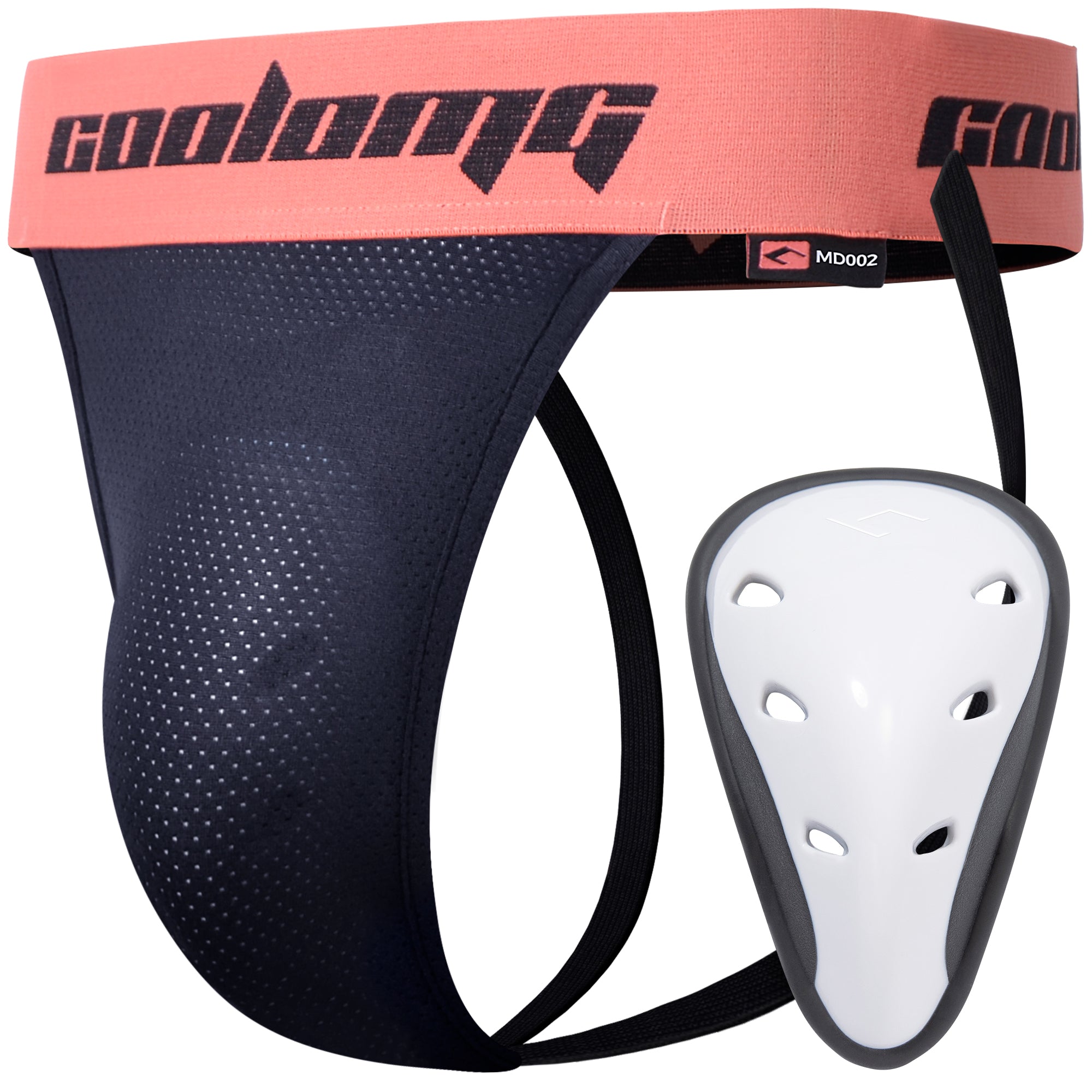 CoolOMG Men's Athletic Jock Strap with Protective Cup - Breathable Support for Baseball, Football, Hockey & Gym Workouts - Size MD002