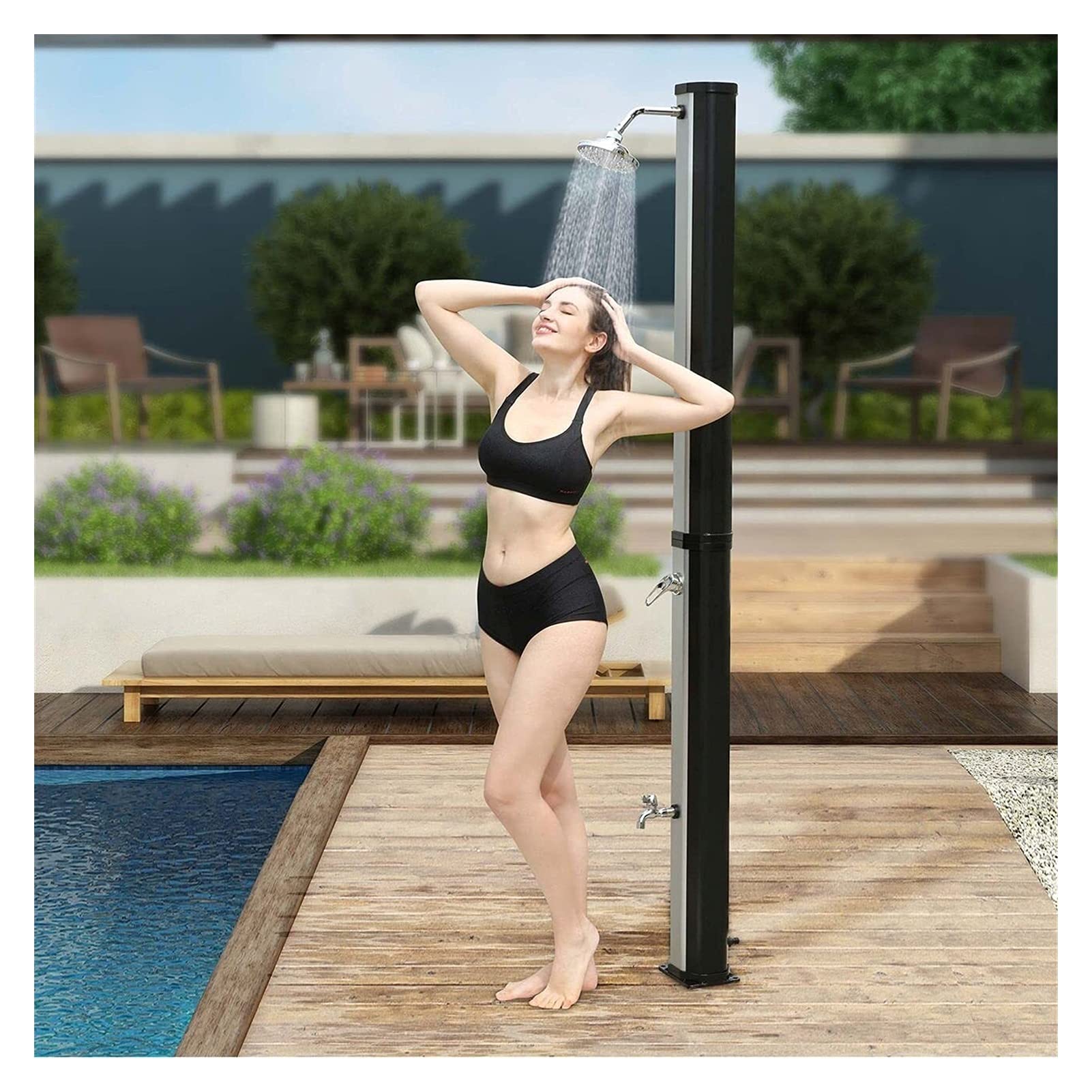 MGCD 38L Solar Shower Column with Tap - Outdoor Portable Solar Powered Shower for Camping, Beach & Poolside | Heats Water Up to 60°C | Perfect for RV Trips, Backpacking & Outdoor Adventures