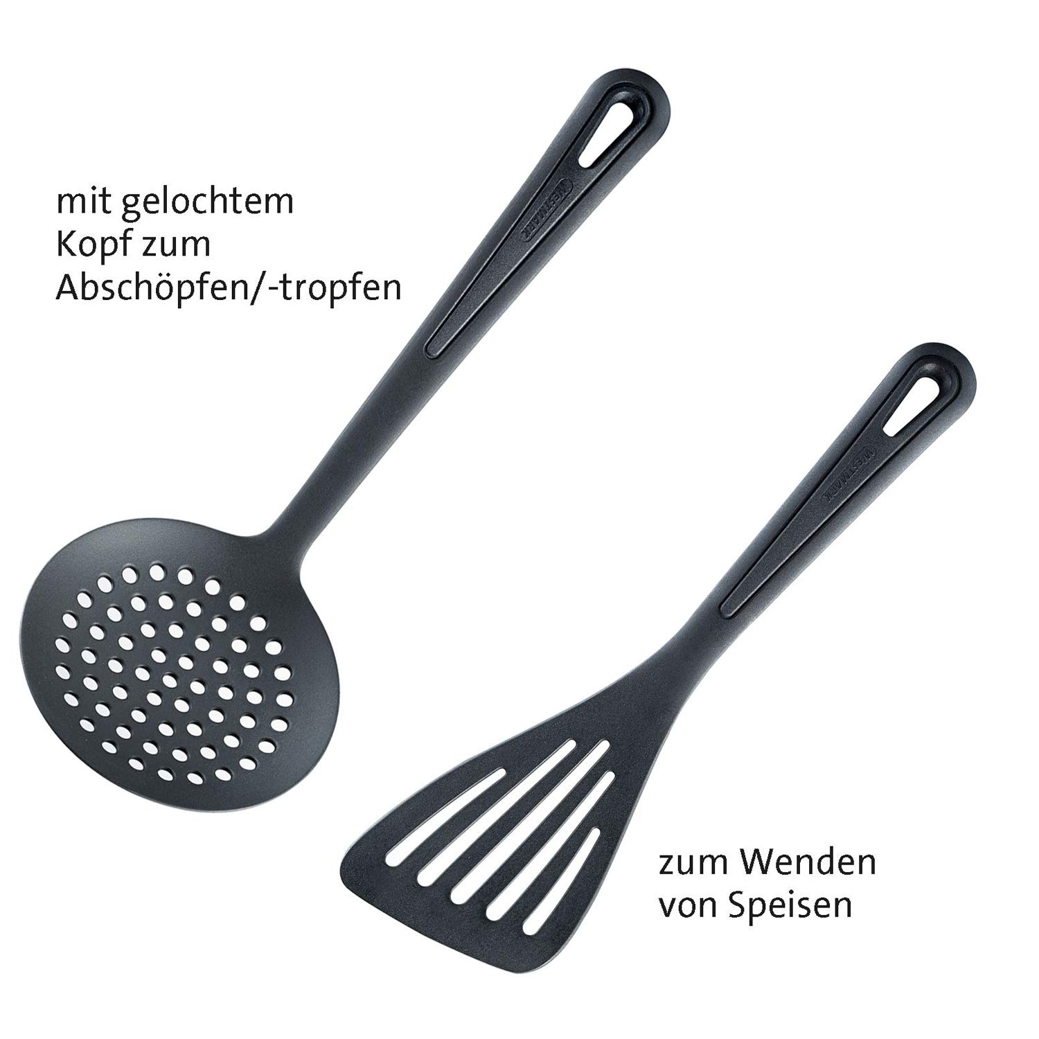 Westmark 5-Piece Kitchen Utensil Set - BPA-Free Plastic Cooking Tools with Non-Slip Handles - Perfect for Baking, Cooking & Serving (Spatula, Spoon, Turner, Ladle, Whisk)
