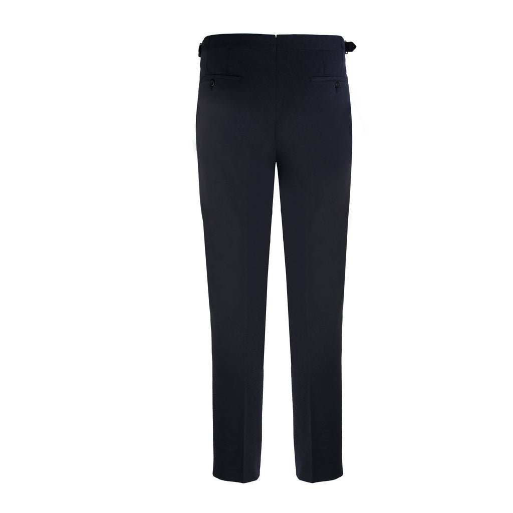 Corneliani Pleated Side Adjustable Dress Pants in Navy Blue - Perfect for Business Casual & Office Wear