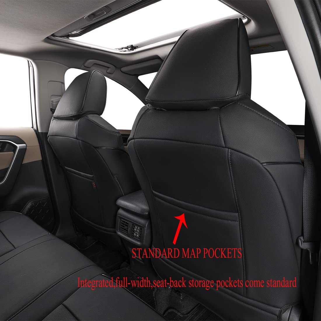 Premium Custom Fit Leather Seat Covers for Toyota Corolla 2020-2025 Models (Hybrid LE/XLE) - Full Set Black Car Interior Accessories | Perfect for Daily Commuting, Road Trips & Protecting Your Vehicle Seats