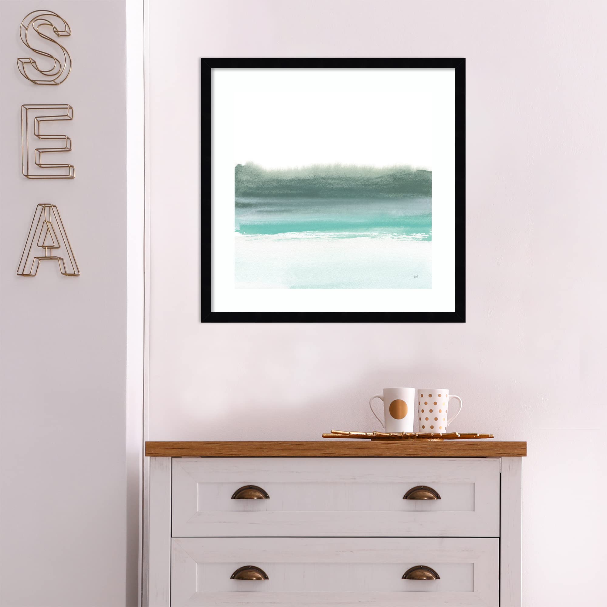 Amanti Art Framed Wall Art Print 21x21 - Empowering Mint II Abstract Painting by Chris Paschke | Modern Contemporary Home Decor | Medium Poster Artwork for Living Room, Bedroom, Bathroom & Kitchen | Perfect for Accent Walls, Office Spaces and Gift Giving