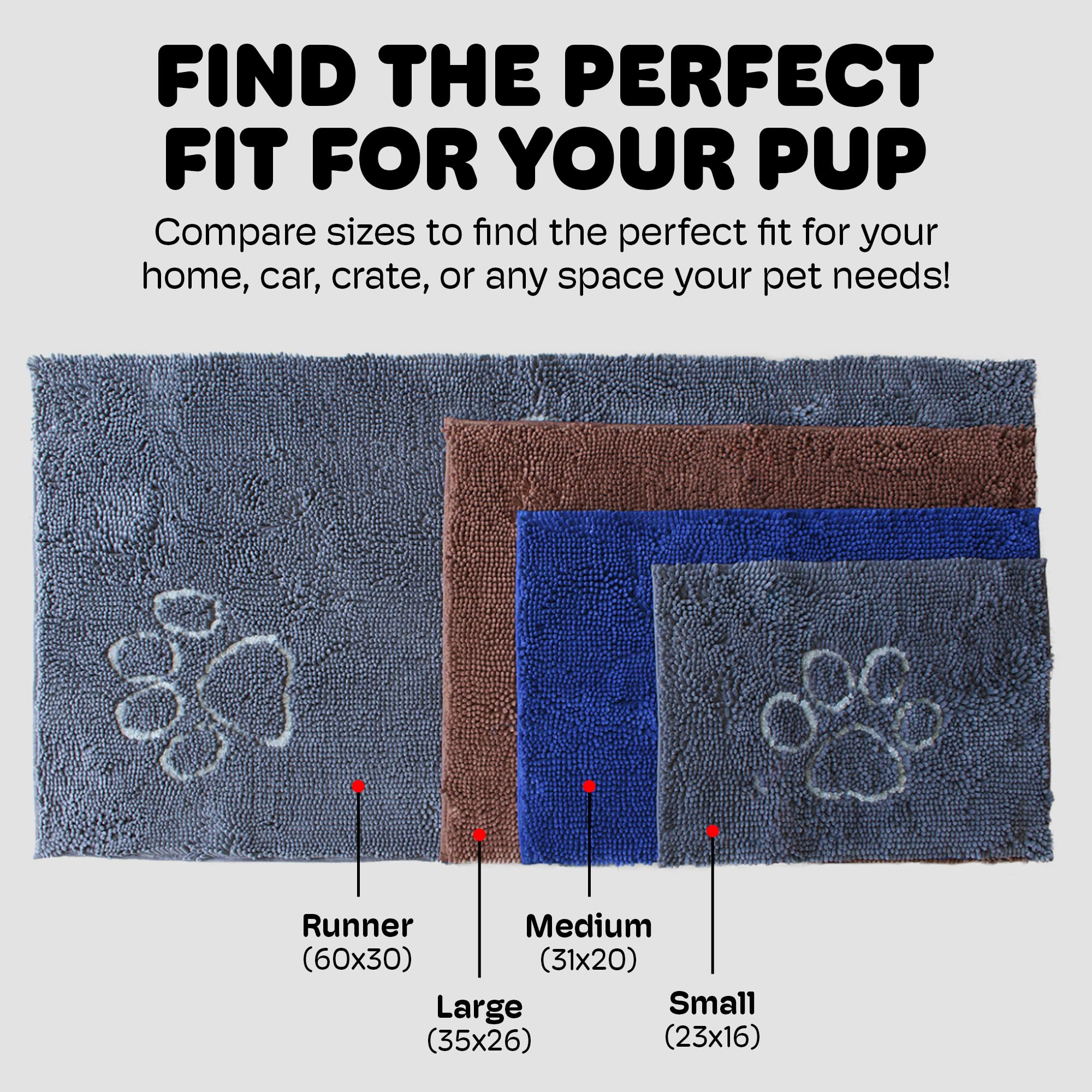 Dog Gone Smart Dirty Dog Doormat - Super Absorbent, Fast Drying Pet Rug with Non-Slip Backing for Muddy Paws - Machine Washable Floor Mat for Clean Floors - Pacific Blue - Perfect for Entryways, Mudrooms & Pet Areas