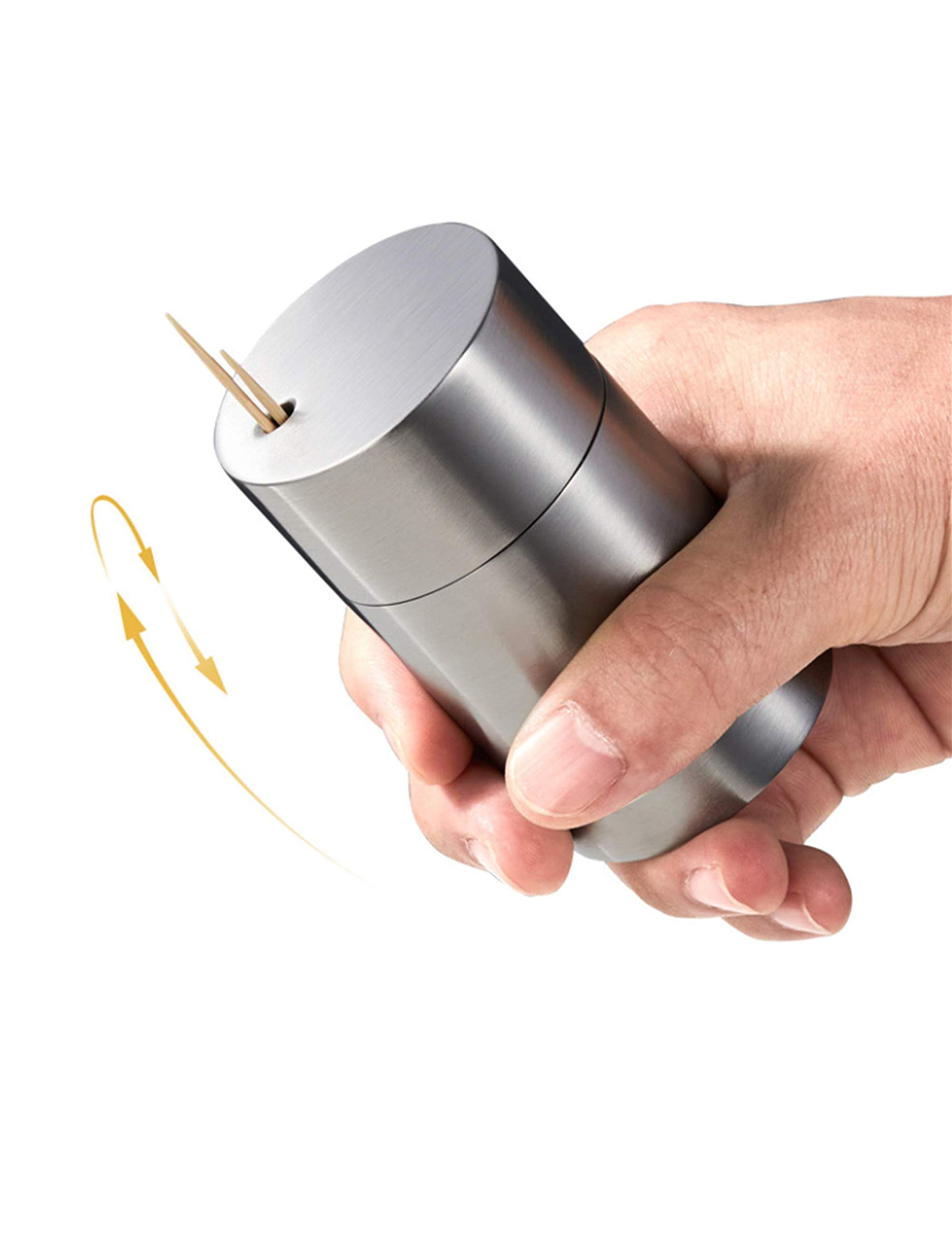 Premium SUS304 Stainless Steel Toothpick Holder Dispenser - Matte Finish, Super Strong & Durable for Kitchen, Dining Table, Restaurant, and Party Use