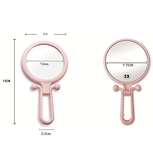 Licogel Handheld Mirror - Double Sided Magnifying & Regular Mirror, Lightweight Portable Makeup Mirror with Non-Slip Grip for Travel, Home, Salon & Outdoor Use | Compact Cosmetic Mirror for Perfect Makeup Application
