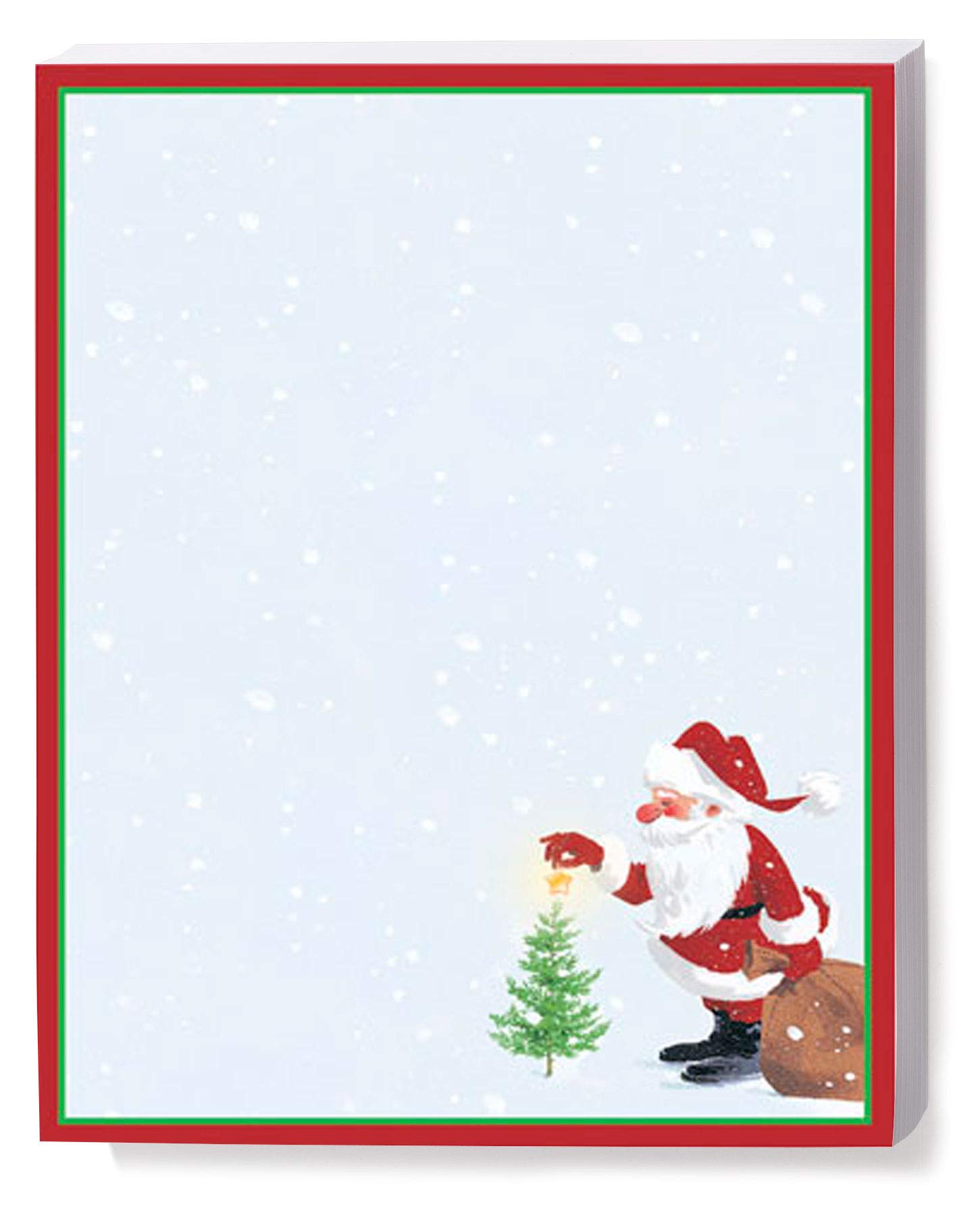 Premium Santa's Christmas Eve Holiday Winter Themed Stationery - 8.5 x 11 Elegant Border Paper & Letterhead (100 Sheets) for Festive Writing, Greeting Cards & Holiday Decorations - Perfect for Christmas Letters, Gift Tags & Seasonal Crafting